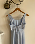 Vintage 90s Australian Made Satin Prom Dress with Scarf Ice Blue