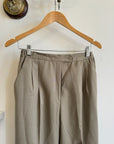 Vintage 80s Worsted Wool High Waist Suit Pant Olive Grey