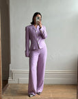 Vintage 90s Ralph Lauren Pure Silk Lilac Suit with Original Tags Attached
