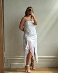 Vintage 90s Strapless Hanky Hem Dress White