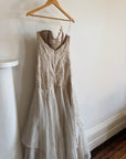 Vintage 90s Pure Silk Couture Origami Wedding Dress