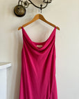Vintage 90s Cowl Neck Slip Dress Fuschia
