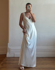 Vintage 90s Calvin Klein Satin Bridal Slip Ivory