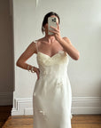 Vintage 90s Gathered Daisy Wedding Dress