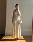 Vintage 90s Beaded Fluted Bridal Slip Set