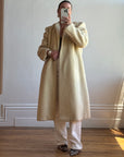 Vintage 60s Shearling Wool Long Coat Creme