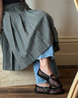 Vintage Wool Pleated School Skirt Grey