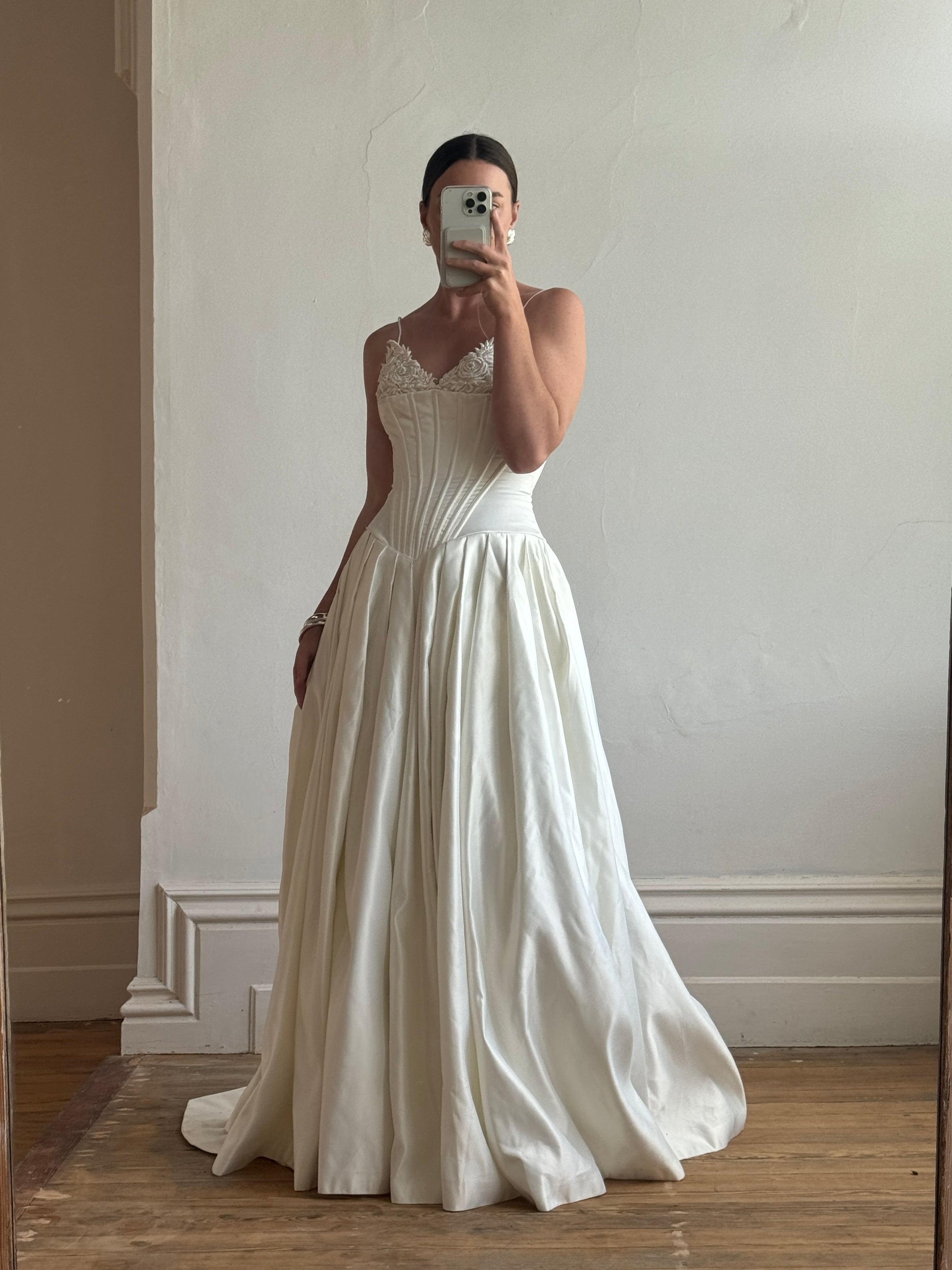 Vintage 1992 Corset Satin Wedding Gown