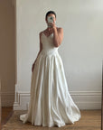 Vintage 1992 Corset Satin Strappy Wedding Gown
