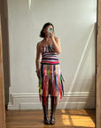 Vintage 90s Multi Coloured Zipper Low Rise Bustier Dress