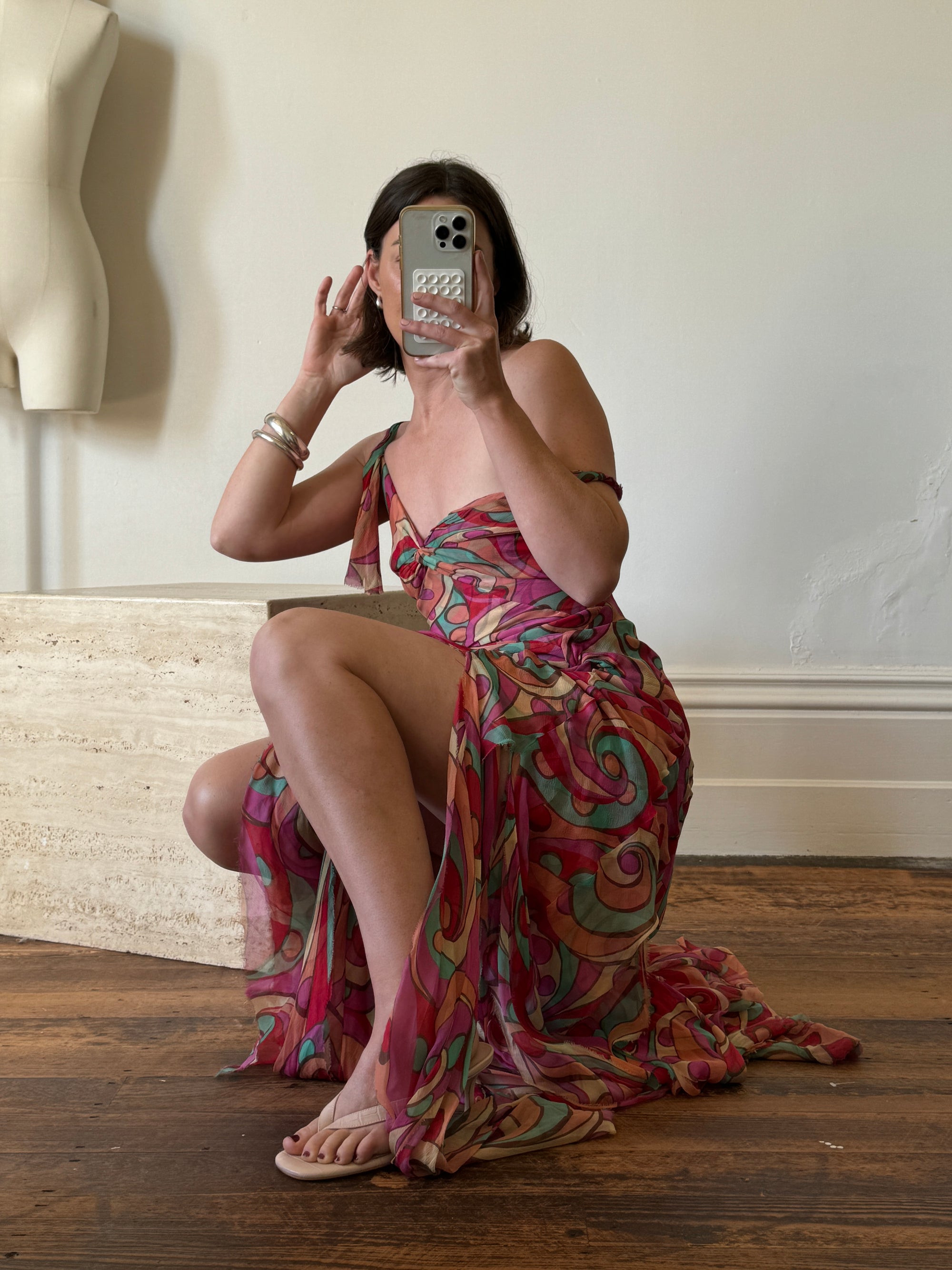 Vintage 2004 Pure Silk Lisa Ho Rainbow Fairy Dress