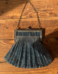 Antique 1920s Beaded Art Deco Evening Bag Navy