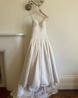 Vintage Y2K Pure Silk Drop Waist Satin Strapless Wedding Gown