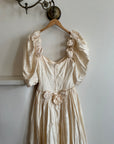Vintage Puff Sleeve Rosette Bridal Gown