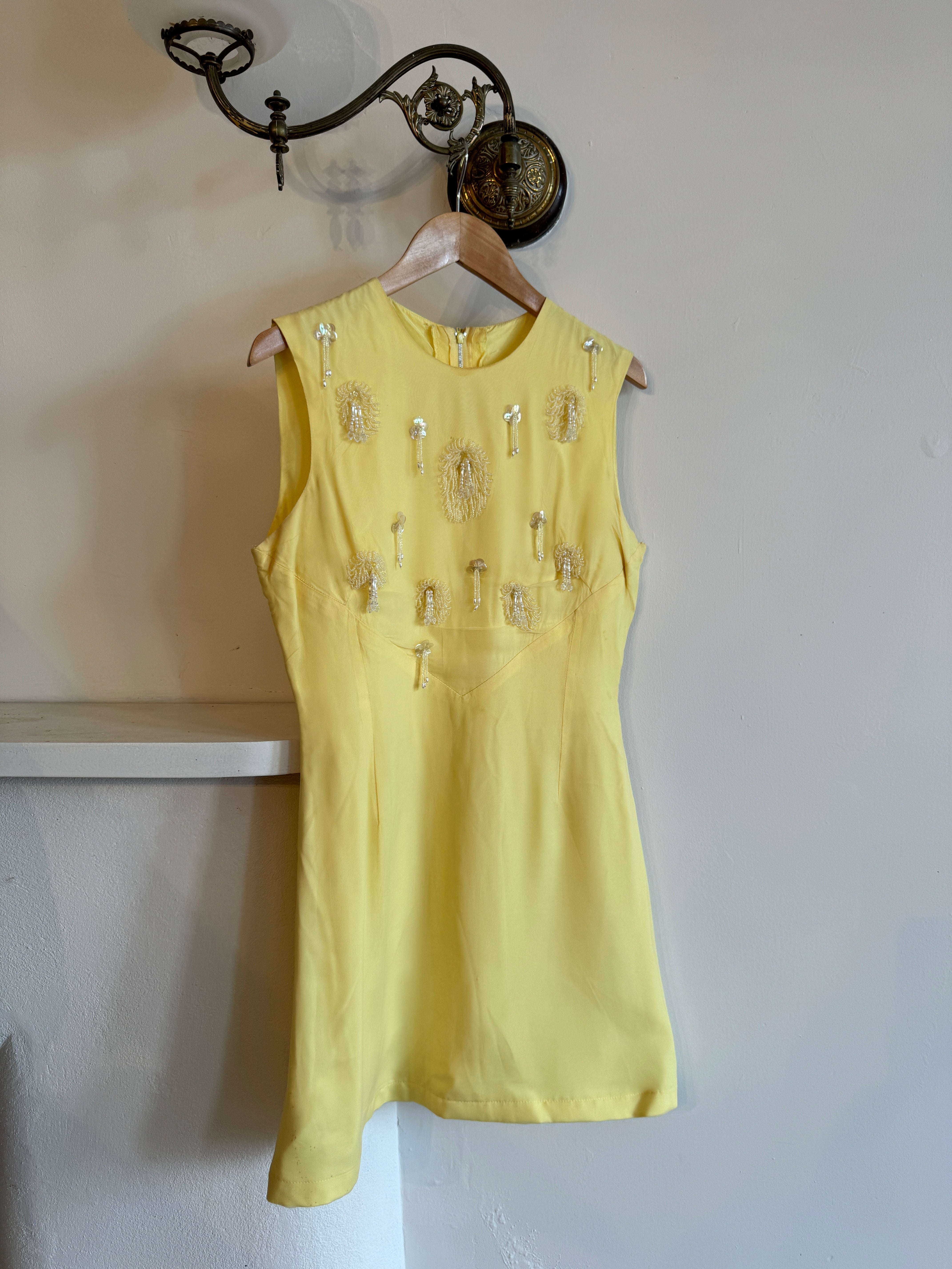 Vintage 60s Beaded Mini Dress Banana