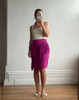 Vintage 80s Gianni Versace Couture Tassel Skirt Fuschia