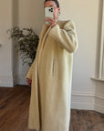 Vintage 60s Shearling Wool Long Coat Creme