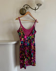 Vintage 90s Rainbow Disco Sequin Party Mini Dress
