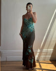 Vintage 90s Rare Ombre Embellished Mermaid Dress