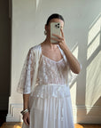 Vintage 80s Lace Peignoir and Slip Set