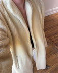 Vintage 60s Shearling Wool Long Coat Creme