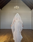 CMTB x Luce Di Luna Repurposed Antique Tambour Lace Chapel Length Veil