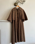 Vintage 50s Wool Button Up Cape Trench