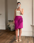 Vintage 80s Gianni Versace Couture Tassel Skirt Fuschia
