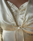 Vintage 30s Creme Liquid Satin Dress with Train and Jacket