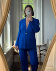 Vintage 90s Estate Cobalt Tailored Suit With Original Tags