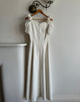 Vintage 90s Crepe Rosette Wedding Dress