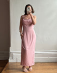 Vintage 90s Crepe Cowl Neck Slip Dress Dusty Rose
