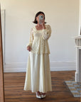 Vintage 70s Tiered Lace Tunic Wedding Dress Creme