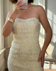Vintage 90s Ribbon Crochet Embroidered Mini Dress