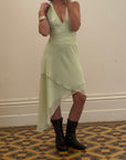 Vintage 90s Pale Green Fairy Halter Dress