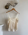 Vintage 80s Satin Ivory Lace Cami