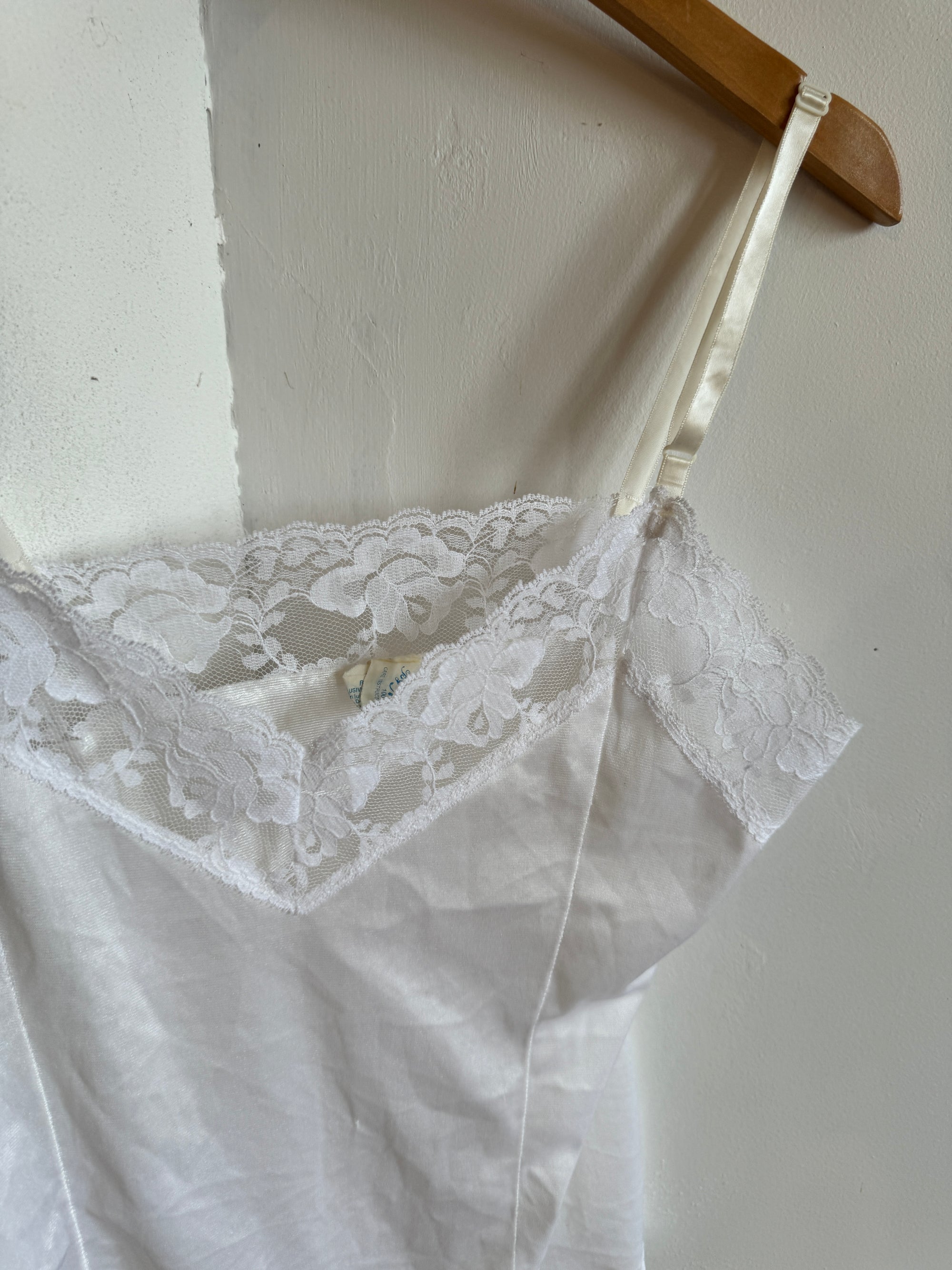 Vintage Crisp White Lace Cami