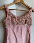 Vintage 60s Beaded Mod Mini Dress Candy Pink