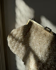 Vintage Woven Handbag With Silver Chain