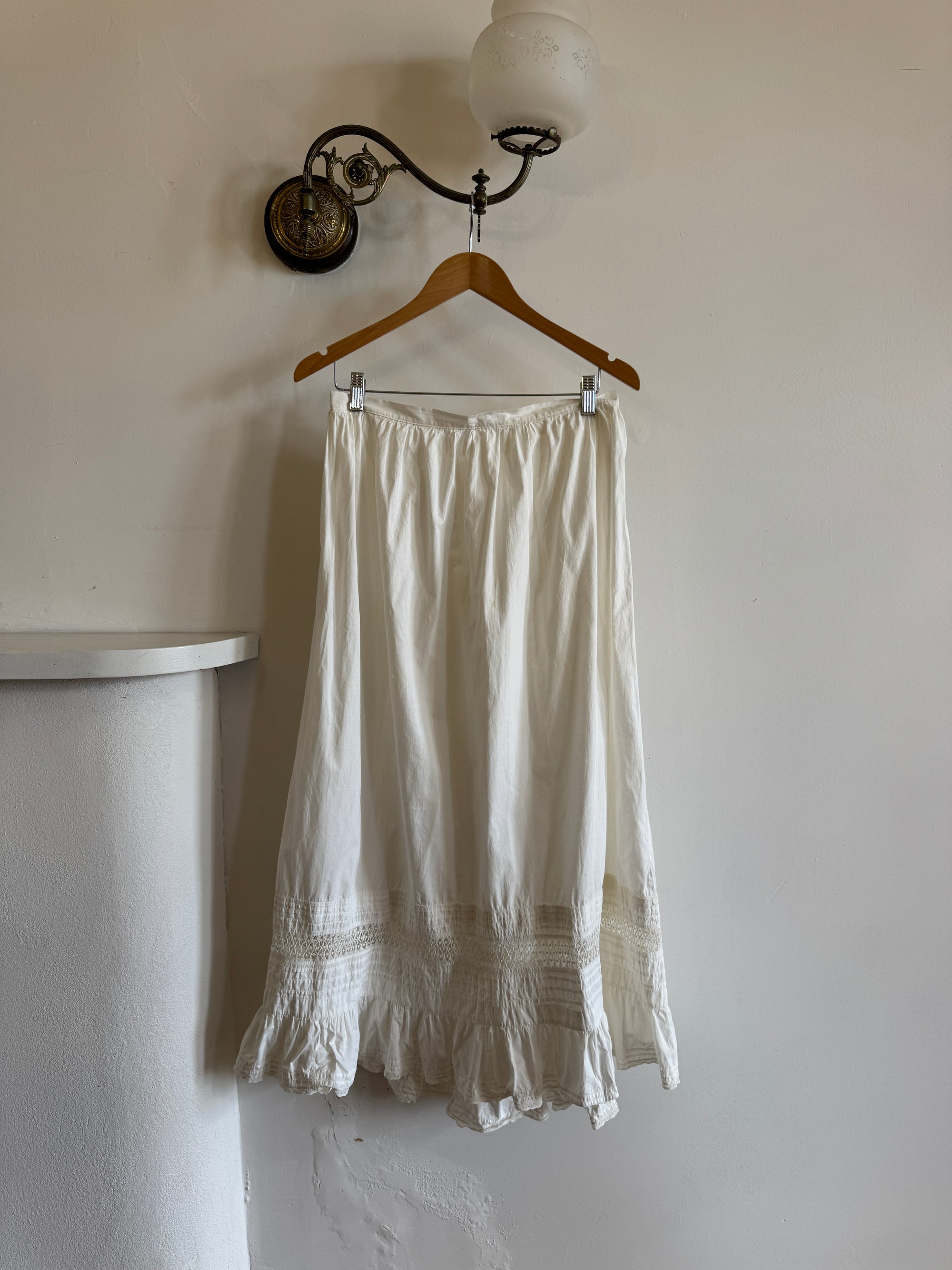 Antique Edwardian Cotton Maxi Skirt