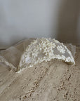 Vintage 70s Floral Juliet Cap Veil