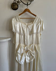 Vintage 80s Liquid Satin Basque Waist Wedding Dress