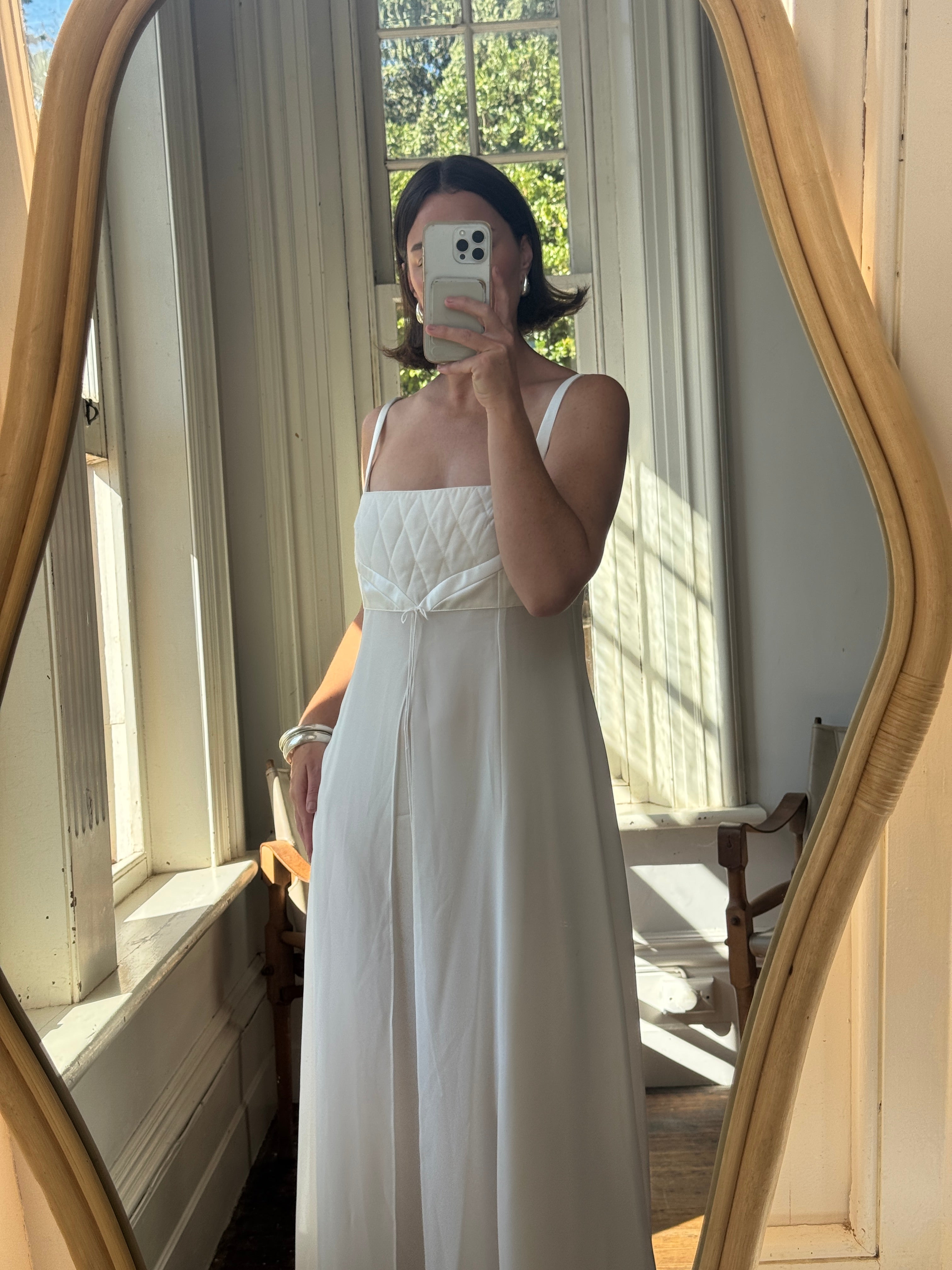 Vintage 90s Quilted Australian Made Slip Wedding Dress