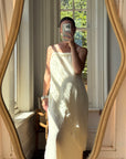 Vintage 90s Embroidered Column Wedding Dress