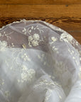 Vintage 60s 3D Creme Floral Applique Wedding Dress