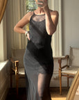 Vintage 90s Archival Jenny Bannister Sheer Slip Dress Noir