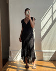 Vintage 90s Crinkle Sheer Fairy Dress Noir