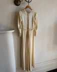 Vintage 40s Liquid Satin Classic Bridal Midi With Bows
