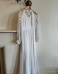 Vintage 70s Long Sleeved Boheme Bridal Dress