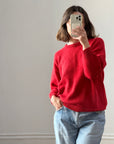 Vintage Red Wool Crew Jumper